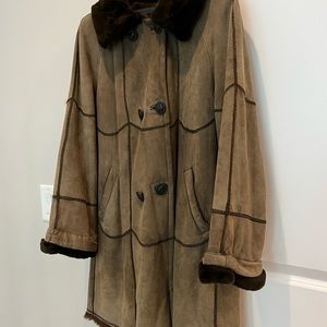 Beautiful olive green suede coat from Albe furrier in Greenwich Ct.